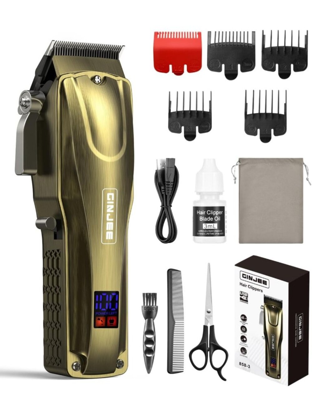 Cordless Hair Clippers for Men, LED Display, 7000 RPM, Professional Grooming